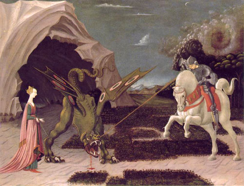 Dipinto di Paolo Uccello che raffigura San Giorgio e il Drago